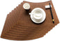 Leather Round Table Washable Placemats, Thick Faux Leather Heat Resistant Wedge Table Placemat, Waterproof Non-Slip Easy to Clean Place mat for Kitchen Coffee Dining Room Table Set of 14