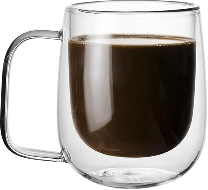 Little World Glass Coffee Mug, 8.5 oz Double Walled Insulated Cup Heat-resistant by LittleWorld