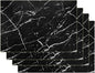 Marble Leather Placemats for Dining Table Waterproof Set of 4 Marble Decor for Kitchen Table Easy to Clean PU Place Mats for Dinning,Office (Marble（Black）)