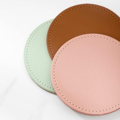 CASEGRACE Drink Coasters with Metal Holder Stand Set of 6, PU Leather Absorbent - Image 8
