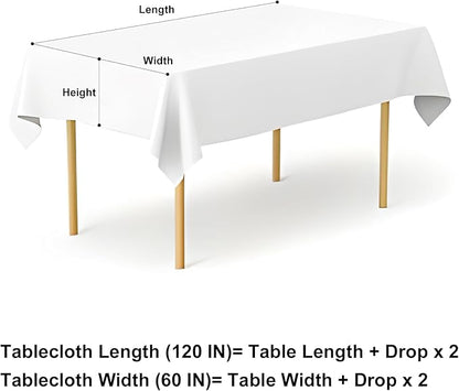 misaya Rectangle Waterproof Vinyl Table Cloth, Buffalo Flannel Backed Tablecloth, Wipeable Plastic Table Cover for Valentine's Day, Dinner, Kitchen, Outdoor (60" x 120", Burgundy and White)
