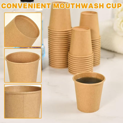 Vumdua 500 Pack 3 oz Kraft Paper Cups, Disposable Bathroom Cups, Leak-Free - Image 4