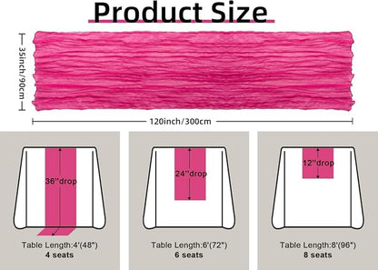 Hot Pink Cheesecloth Table Runner Wedding Baby Shower Home Decor | 35x120 - Image 3