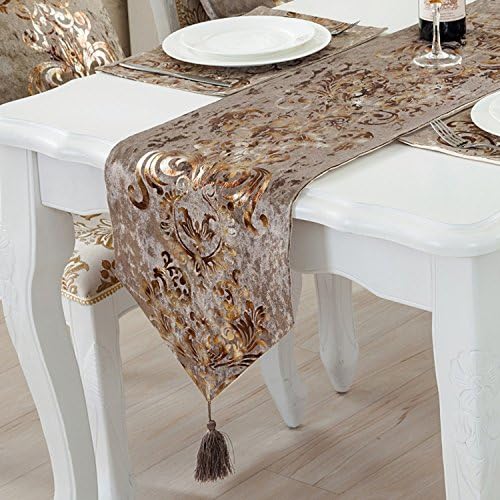 Elegant Luxury Shiny Bronze Velvet Damask Deco Tassels Wedding Party Hotel - Image 6