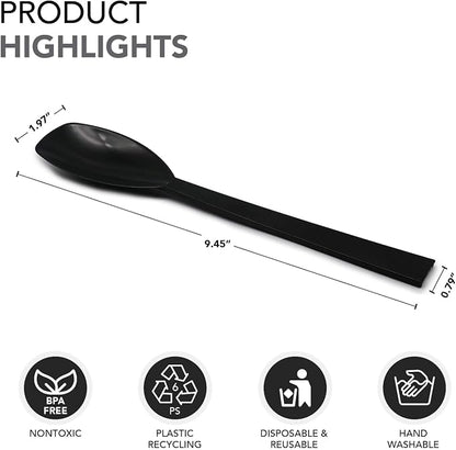Party Essentials Plastic Party Buffet Serving Utensils Kit, Spoons/Forks/Tongs - Image 6