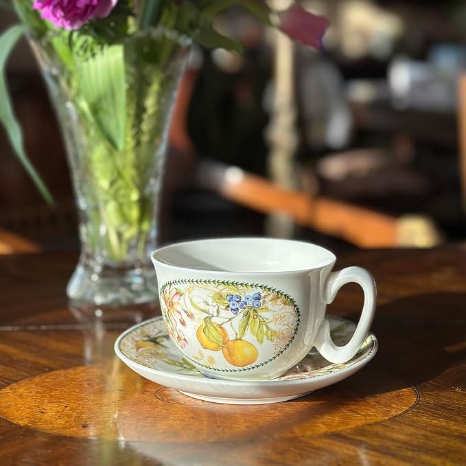STP GOODS Bone China Tea/Coffee Cup and Saucer in Gift Box Fine Bone China - Image 2