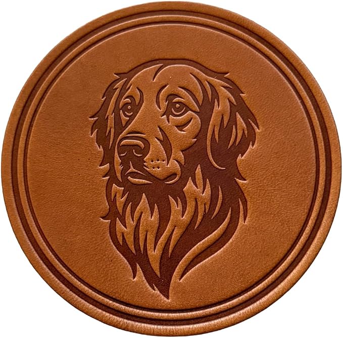 Dog Breed Leather Coasters – Premium Full Grain Table Protectors by Handmade
