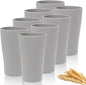 ejonirinjonir EI 15oz Wheat Straw Cups 8pcs Grey Plastic Reusable Cups by Ejonirinjonir