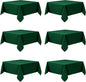 6-Pack Hunter Green Tablecloths for Square Tables, 54 x 54 Inches, Stain-Resistant Polyester Fabric for 2 Foot Tables - Washable Table Covers for Weddings, Banquets, Birthday Parties, Events