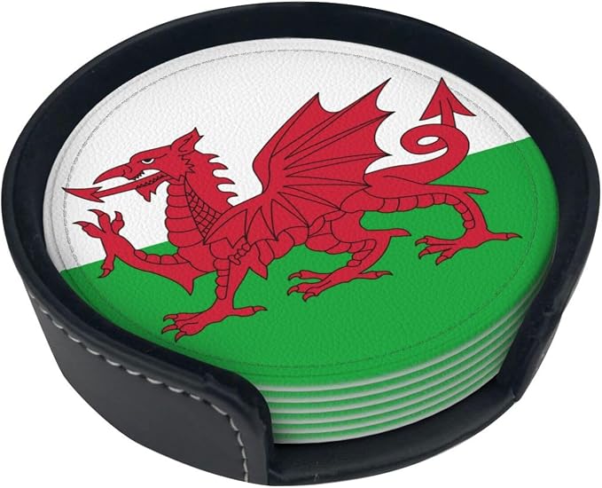 Welsh Flag Coasters for Drinks by Unknown