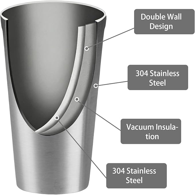 6PCS Stainless Steel Cups 16 oz, Double Wall Vacuum Insulated Stainless Steel - Image 4