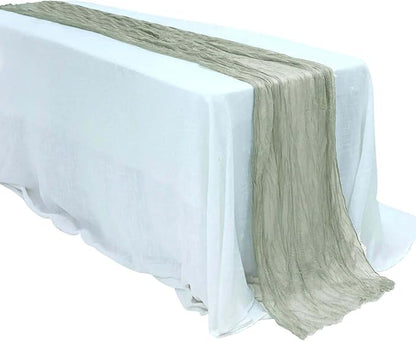 Efavormart 10ft Dusty Sage Cheesecloth Table Runner - Image 7