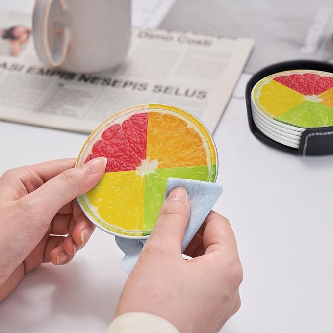 6 Pack Tropical Colorful Lemon Coaster - Image 6
