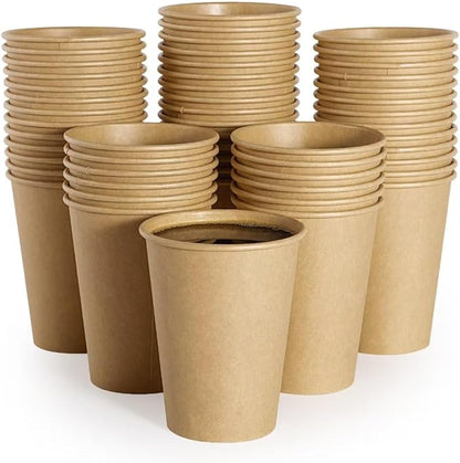 LITOPAK 240 Pack Disposable Coffee Cups, 12 oz Kraft Paper Cups | Large bulk by LITOPAK
