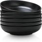 Selamica Ceramic 7.8 inch pasta bowls, 26 Ounce large serving porcelain salad soup bowls, dishwasher microwave safe, set of 6 (Black)