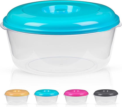 DecorRack XX-Large Food Storage Container, 236 oz, BPA Free Plastic, Multipurpose Plastic Storage Container, Round Cake Dough Riser Bowl with Lid, Random Color (1 Pack)