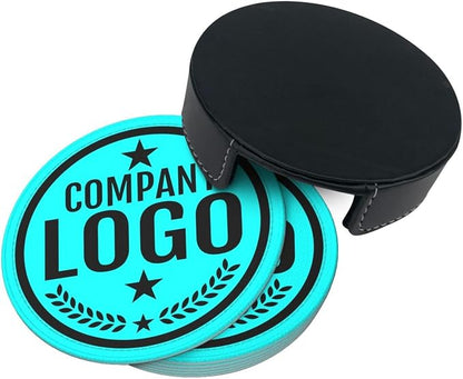 Custom Leather Coasters with Logo - Image 4