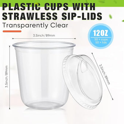 Ziliny 50 Sets Clear Plastic Coffee Cups - Image 3