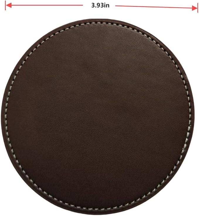 Leather Coasters for Drinks, Drink Coaster for Tabletop Protection Home Decor & - Image 2