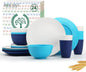 Homienly 24 PCS Wheat Straw Dinnerware Set for 6, Dinner Plates,Dessert Plates,Cereal Bowls,Drinking Cups,Unbreakable Dishwasher and Microwave Safe Dish Sets for Kitchen,Outdoor - Island Series