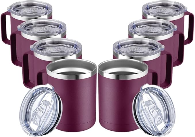 MEWAY 12oz Coffee Mug With Handle and Sliding Lid, Stainless Steel Travel by MEWAY