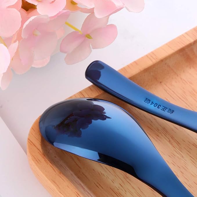 Thick Heavy Duty Soup Spoons, Stainless Steel Polished Asian Rice Table Spoon - Image 4