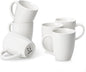 vancasso White Ceramic Coffee Mug Set of 6, 16 Oz Tea Cups by vancasso