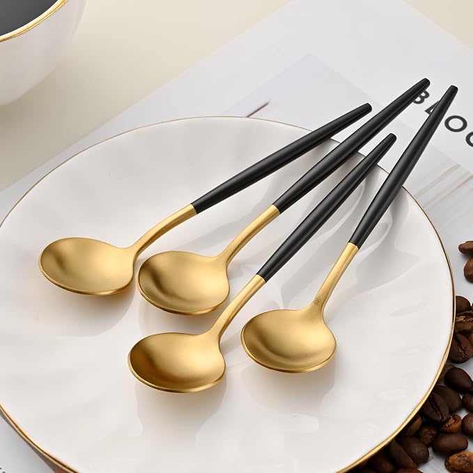 5.1 Inches Matte Gold Coffee&Tea Spoons - Image 6