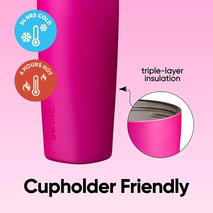 Owala SmoothSip Slider Insulated Stainless Steel Coffee Tumbler, Reusable Iced - Image 3