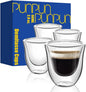 PunPun Espresso Cups, 2.0OZ. 60ml, Double Wall Clear Thermo Glass by PunPun