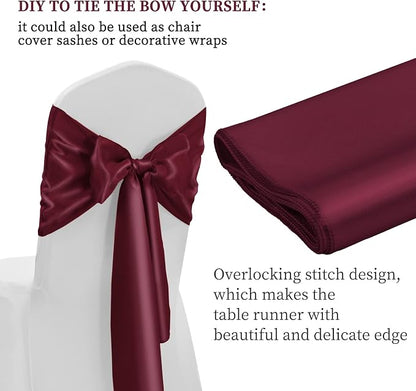 12 Pack Burgundy Satin Table Runner 12 x 108 Inch Long Premium Table Runners - Image 3
