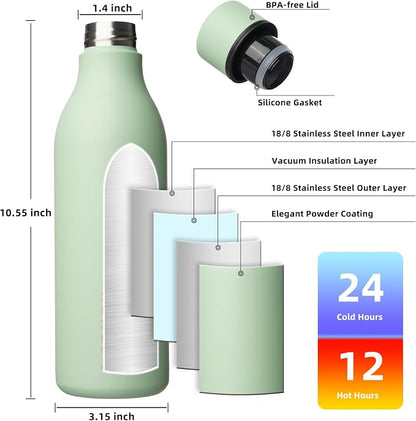 BJPKPK 25oz Insulated Water Bottle, Stainless Steel Bottle - Image 3