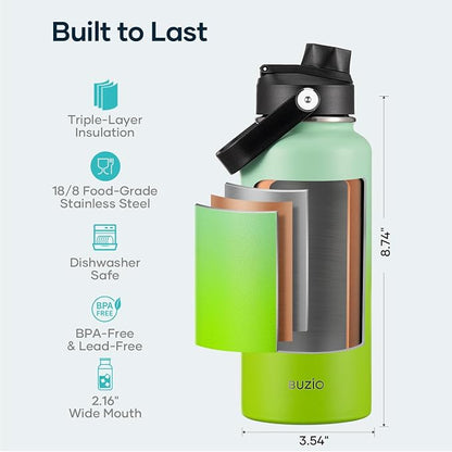 BUZIO Insulated Stainless Steel Water Bottle 32 oz - Image 4