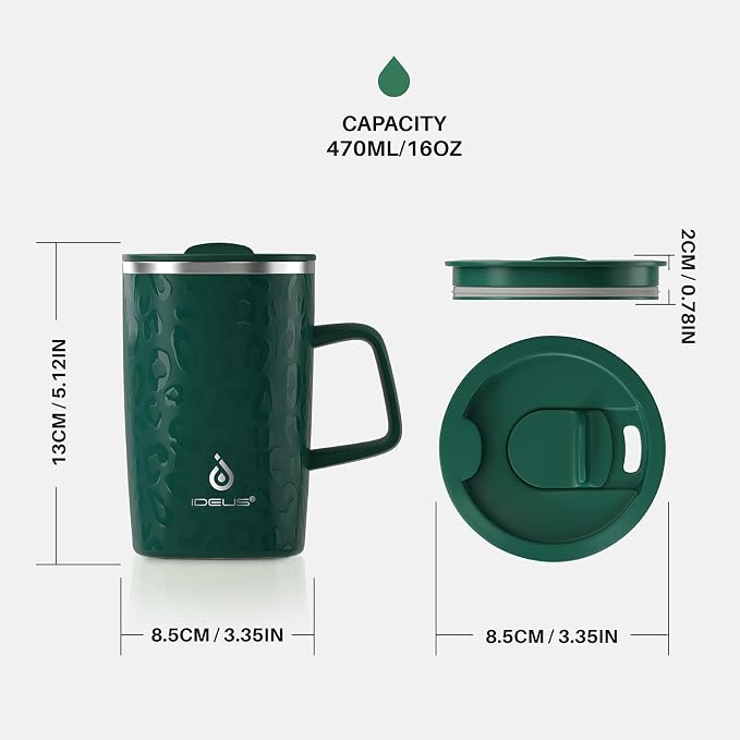 Ideus 16oz Insulated Stainless Steel Coffee Mug - Image 6