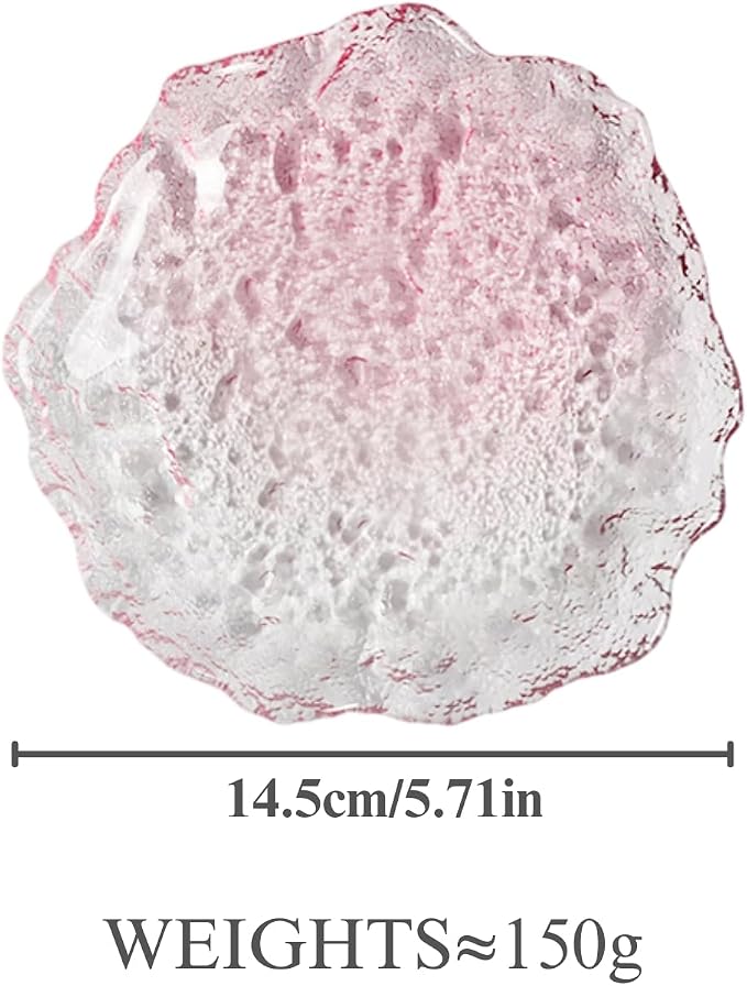 Lead-Free Crystal Glass Irregular Plate Coasters, Gradient Pink, 14.5cm - Image 7