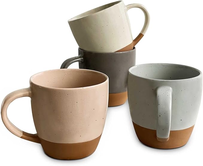 Mora Ceramic Large Latte Mug Set of 4, 16oz by MORA