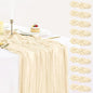 10 Pack Beige Cream Cheesecloth Table Runner 35x120 Inches, Summer Farmhouse by BlueTopCoLtd