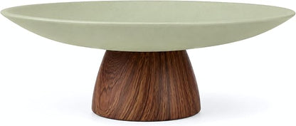 Large Decorative Bowl, Japandi Resin Pedestal Bowl by WANCHIY