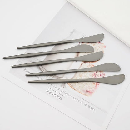 10 Pack Black Cheese Spreader Knife, Uniturcky Stainless Steel Butter Spreader - Image 2