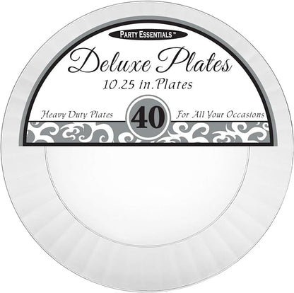 Party Essentials Deluxe Quality Hard Plastic 40 Count Party/Dinner Plates - Image 2