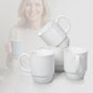 Stackable Porcelain Coffee Mug Set of 4 – 20oz Jumbo Capacity, Space-Saving by Unknown