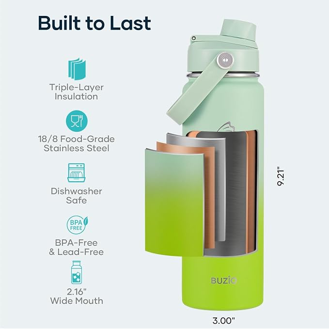 BUZIO 24 oz Insulated Stainless Steel Water Bottle - Image 5