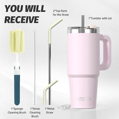 20 oz Tumbler with Handle, Tumbler with Lid and Straw, Double Wall Insulated - Image 2