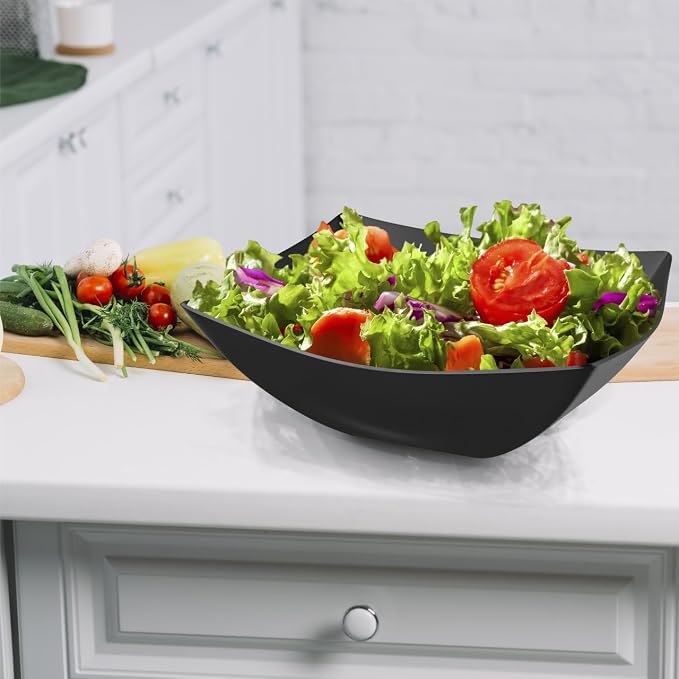 R-kay 6 Pack Square Plastic Black Serving Bowls - Image 4