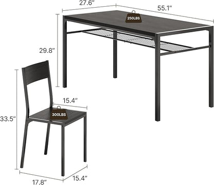 Gizoon Dining Table Set for 6 with Chairs, 7-Piece Kitchen Table Set for Small Space, Apartment, Kitchen, Dining Room, Space-Saving