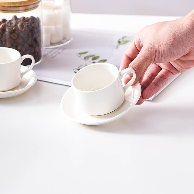 Cappuccino Cups Set of 4, 8oz Stackable Coffee Cups Set - Image 3