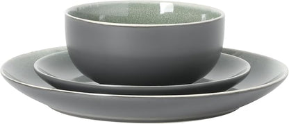 Gibson Elite Pine Coast Plates and Bowls Sets, 12-Piece Stoneware Dinnerware - Image 10