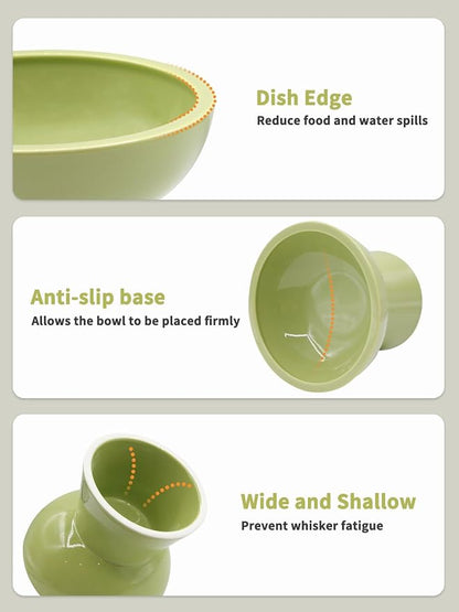LoeJan Elevated Cat Food and Water Bowls Set, Extra Wide and Raised Ceramic - Image 4