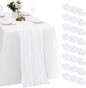8 Pack White Cheesecloth Table Runners 20x120 Inch Gauze Table Runner Cheese by Yorcari