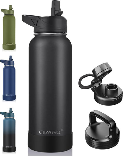 CIVAGO 40 oz Insulated Stainless Steel Water Bottle by CIVAGO
